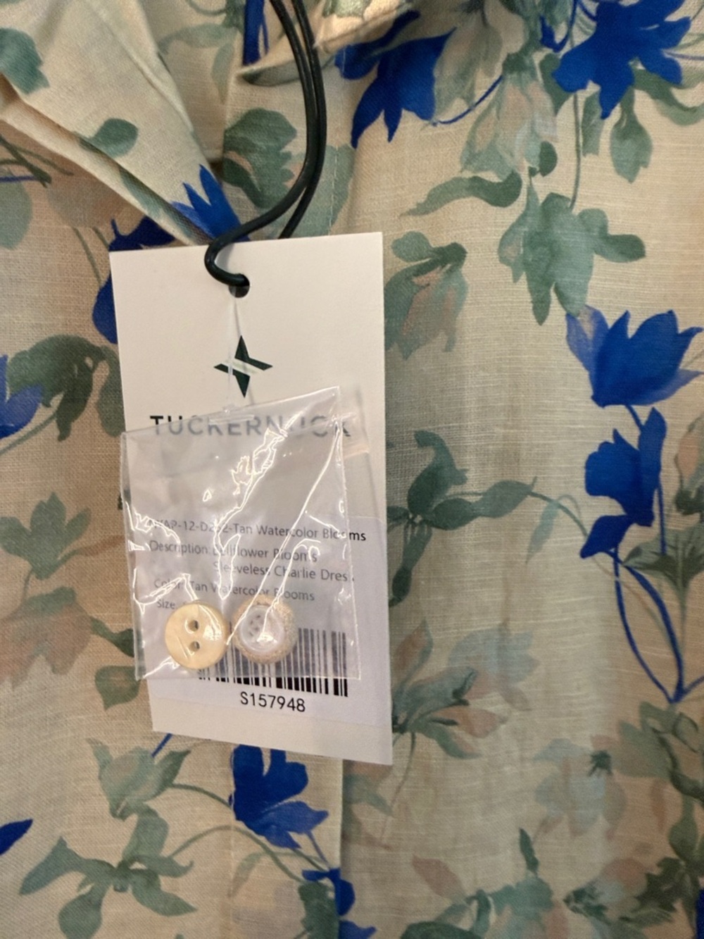 NWT Tuckernuck Blue Floral Sleeveless short Dress - Picture 3 of 3